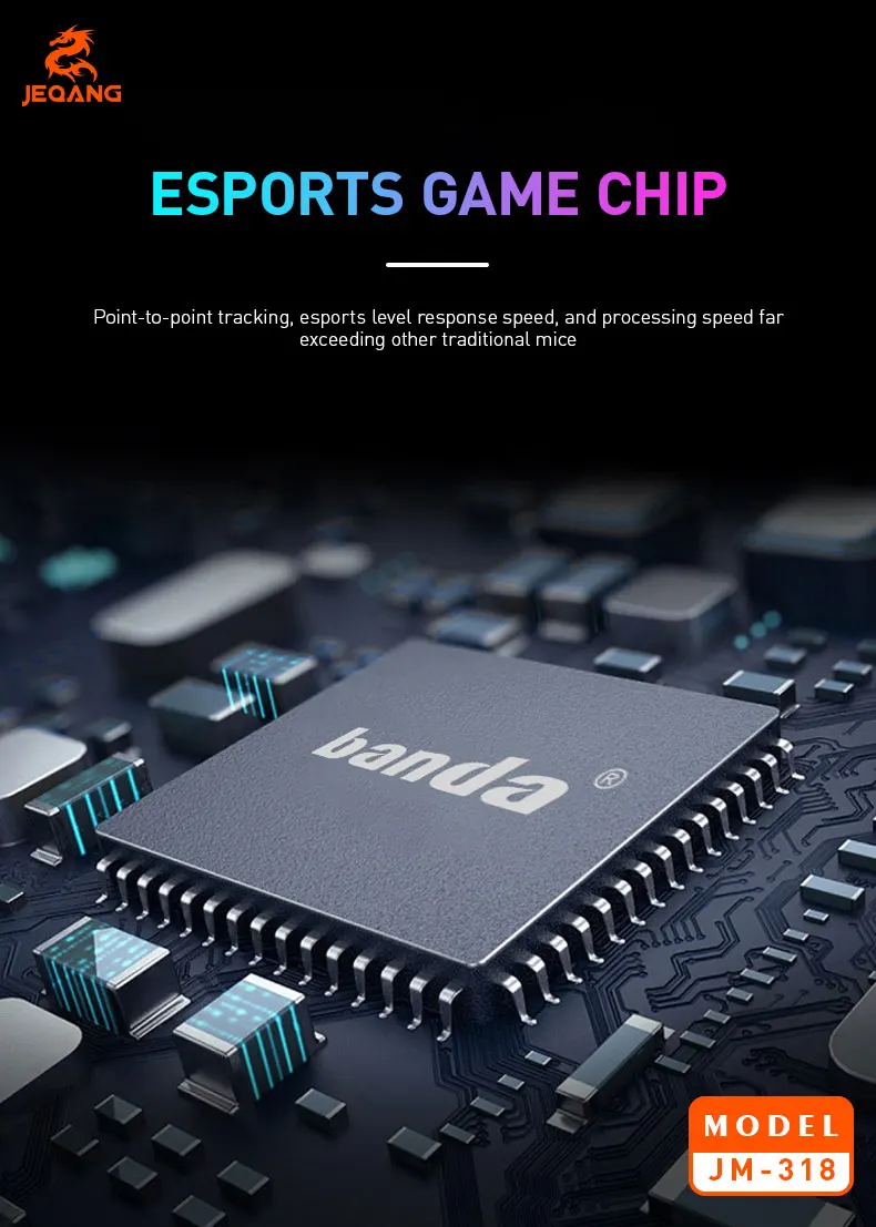 Jeqang Wired Optical RGB Mouse with LED Backlit for Gaming on PC or Laptops USB Interface Stocked