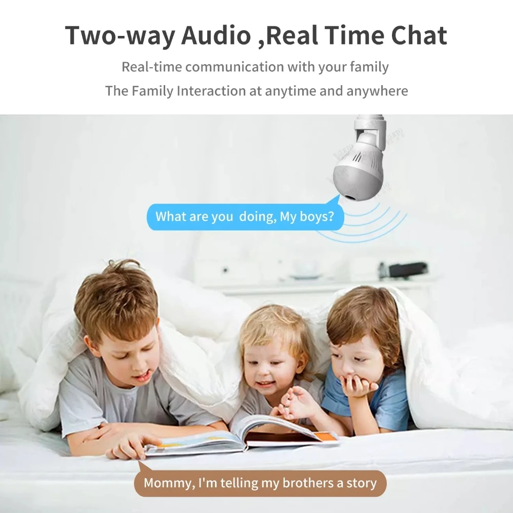 Night Vision Two Way Audio Home Security Video Surveillance Fisheye Lamp Wifi Camera 360 Wifi Panorama Camera Bulb 2MP Panorami