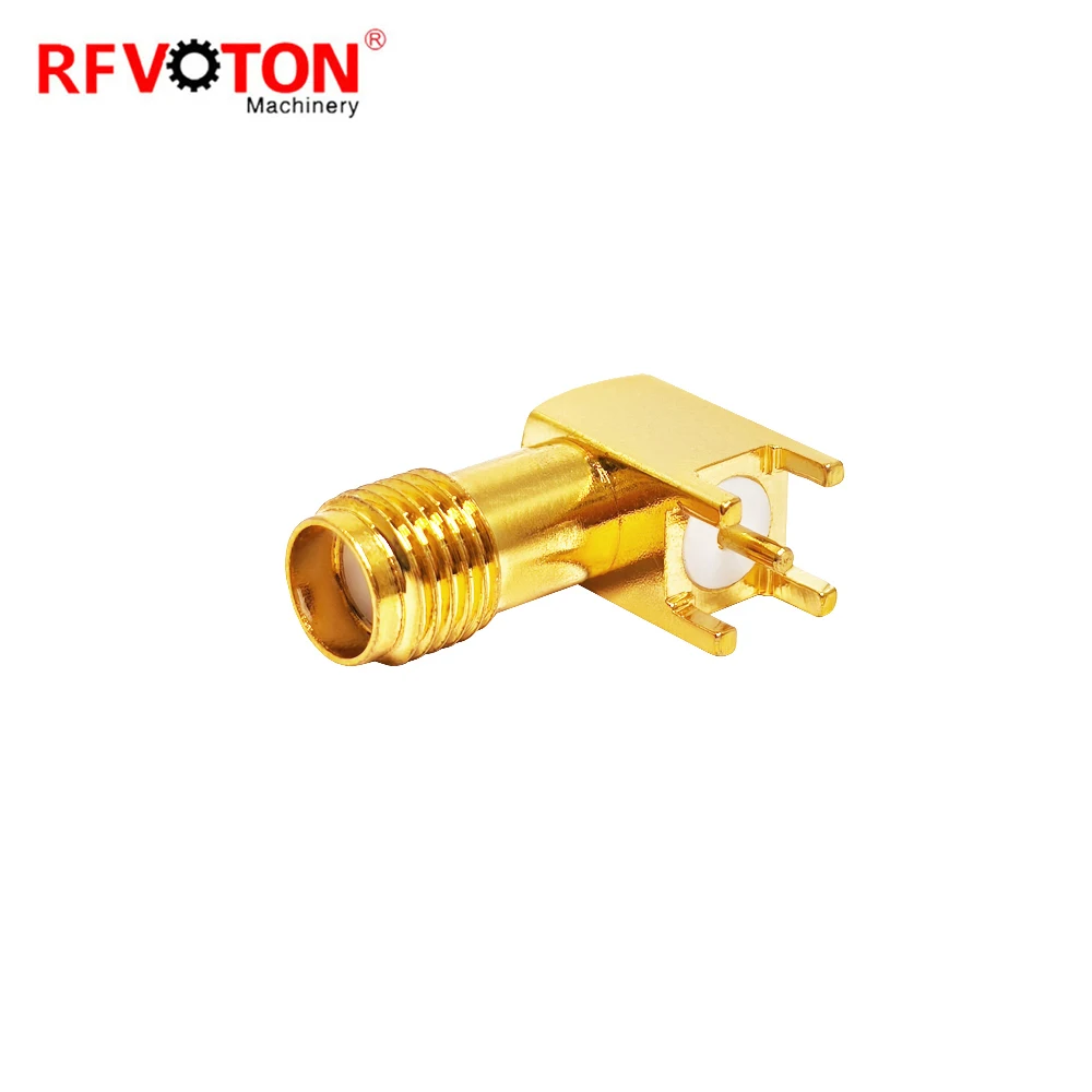 Factory Price Sma Female Jack Hembra Right Angle 90 Degree RA Rf Coax Coaxial Connector Copper Rohs Sma Rohs in Stock 7mm Flange