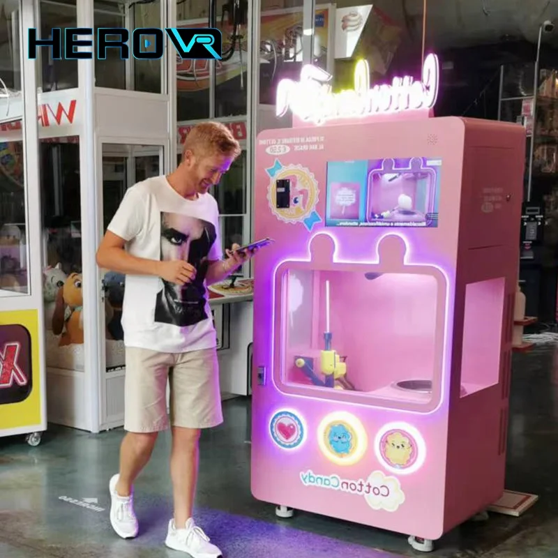 Mini Bar Automatic App Control Coin Operation Touch Screen High Tech Vending Candy Cotton Machine for Sale