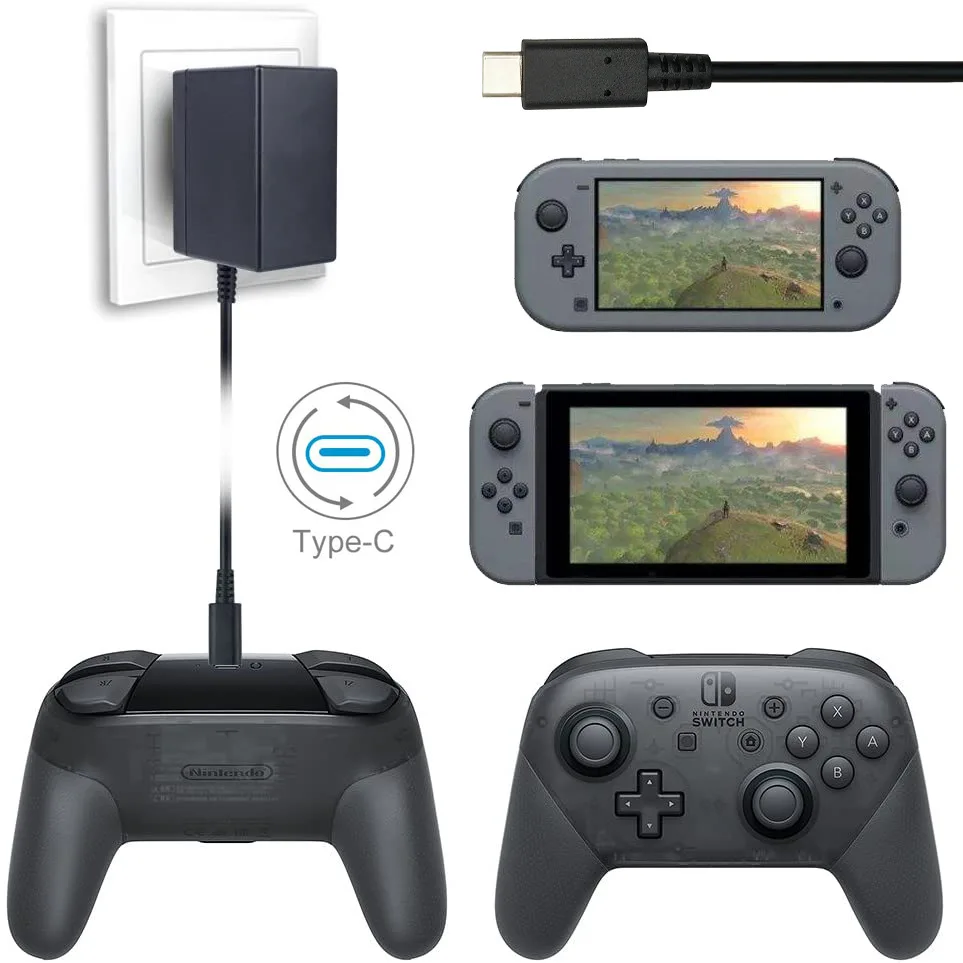 Nintendo Usb C Carregador Adaptador De Alimentação Interruptor 2.6a