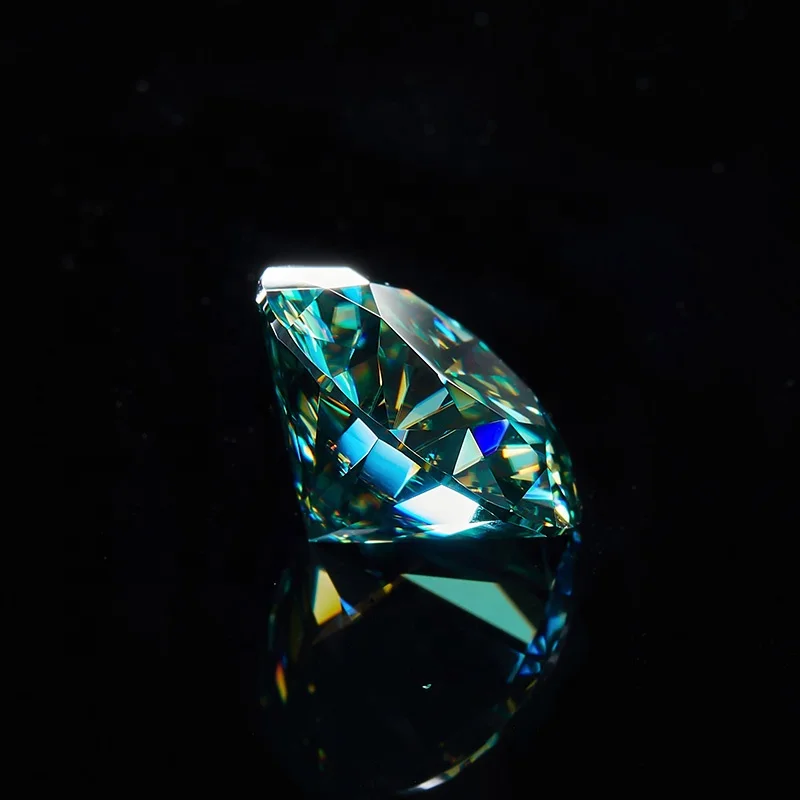 GRA Certificate Round Cut Synthetic Moissanite Green Color VVS Loose Lab Grown Diamond Moissanite