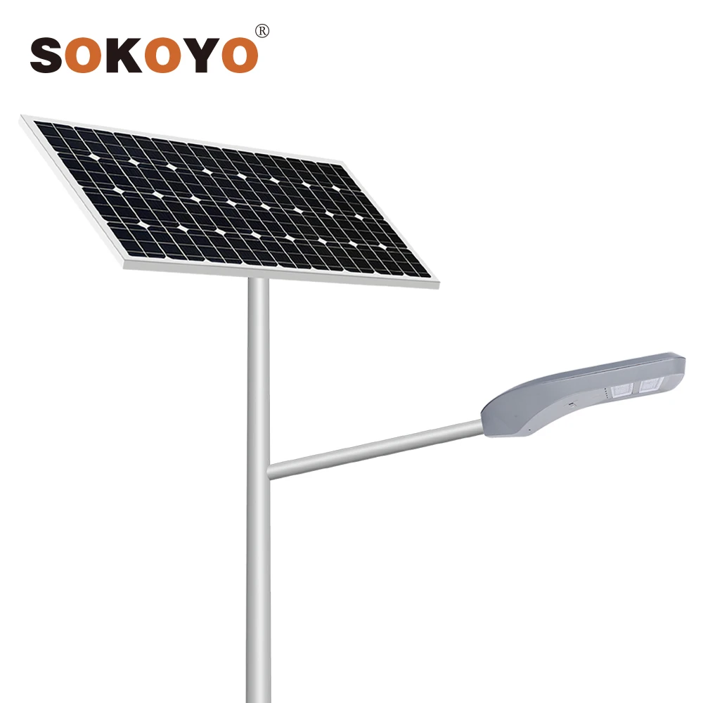 SOKOYO заводская цена Горячая Распродажа новейший дизайн 60 Вт Солнечная светодиодная уличная дорога IP66 150 70 -10 ~ 60 150X75 3 года 30 ~ 48 50000