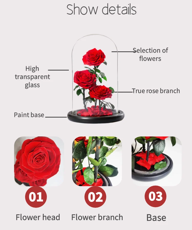 圣诞装饰用品装饰 鲜花eterna蔷薇保守玫瑰在玻璃中保存玫瑰 Buy 装饰 花朵 Eterna罗莎conservata 永恒保存插花product On Alibaba Com