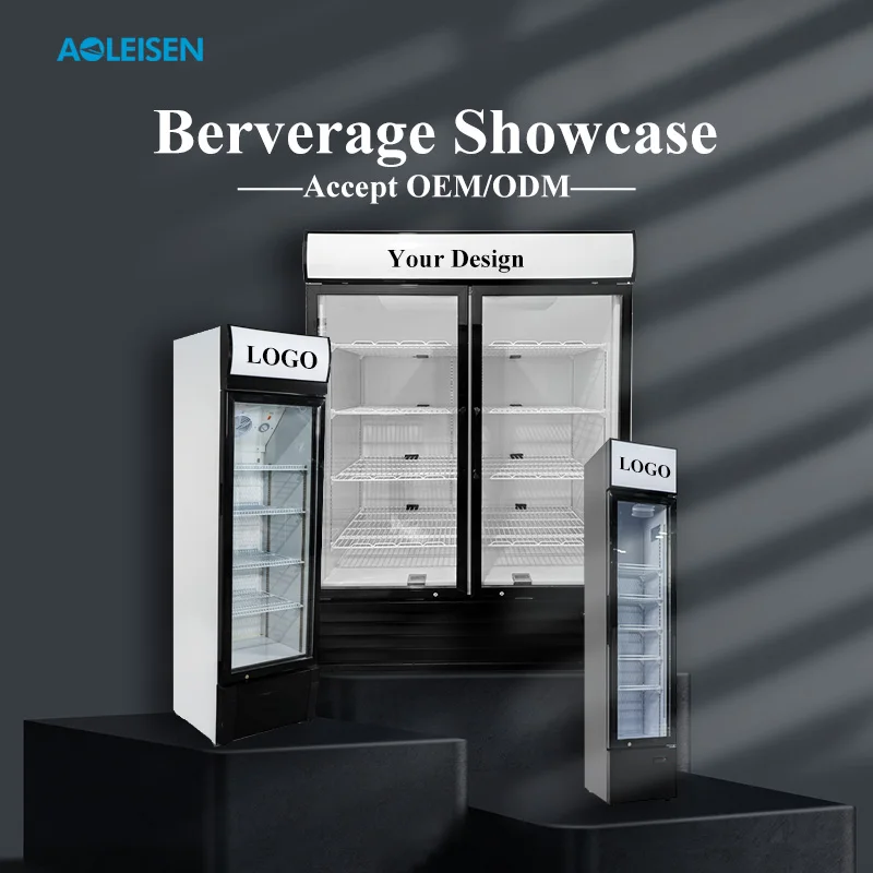 Single Door Refrigerator Beverage Chiller Glass Door Drink Cooler 145l Commercial Showcases