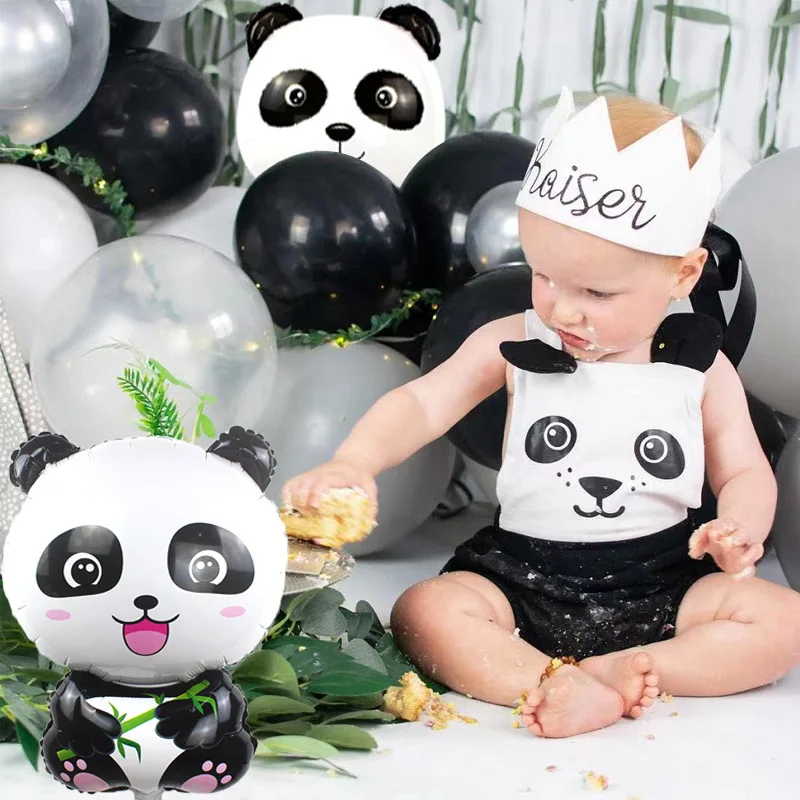 Aazon.co: 6 Pcs Panda Foil Balloons Set,Panda 3rd Birthday Decoration...