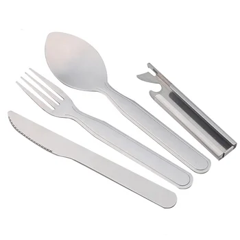 4-in-1 Cutlery Set Stainless Steel Fork Spoon Knife And Bottle Opener ...