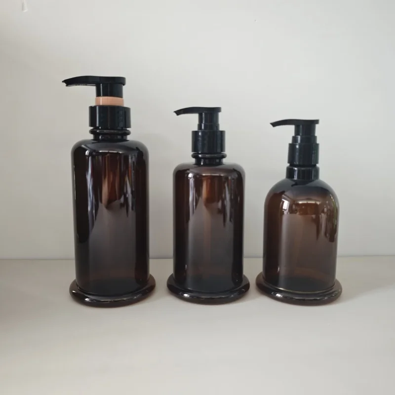 Custom Luxury 300ml 400ML 500ml PET Plastic Pump Bottle Shampoo Shower Gel Body Wash Bottle for Hotel Packaging