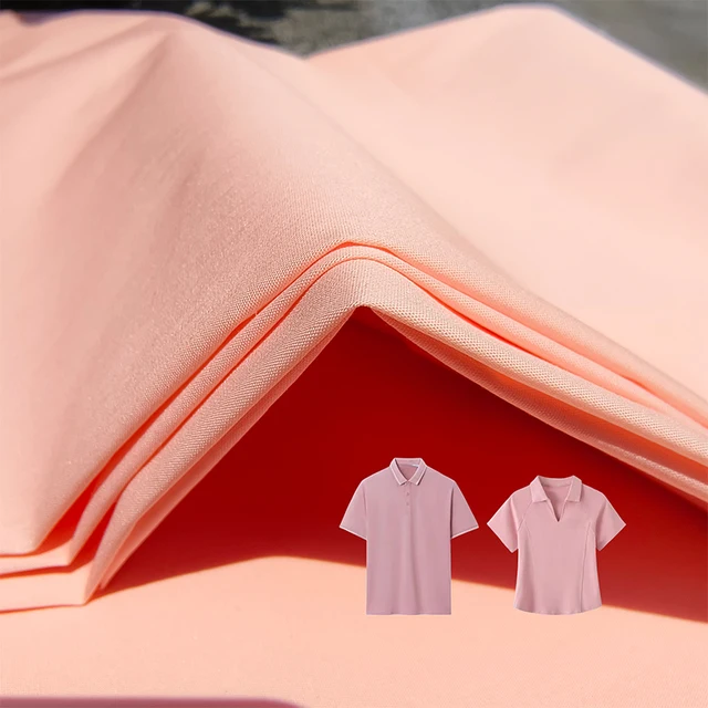 YIFENG Breathable Ripstop Polo T-Shirt Soft Stretch Ice Silk Woven Cotton Nylon Spandex Blend Yarn Dyed Plain Style
