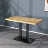 Tavolo lungo - venatura legno naturale - gambe nere - 12060