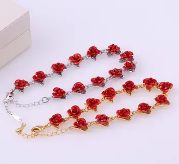 Red Rose Bracelet Flowers Wrist Chain Charm Valentine039s Day Gift for  Women  eBay