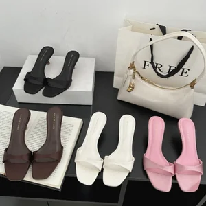 Dropshipping Custom Logo Fashion Low Heels Sandals Comfortable Thin Heeled Party Dress Shoes