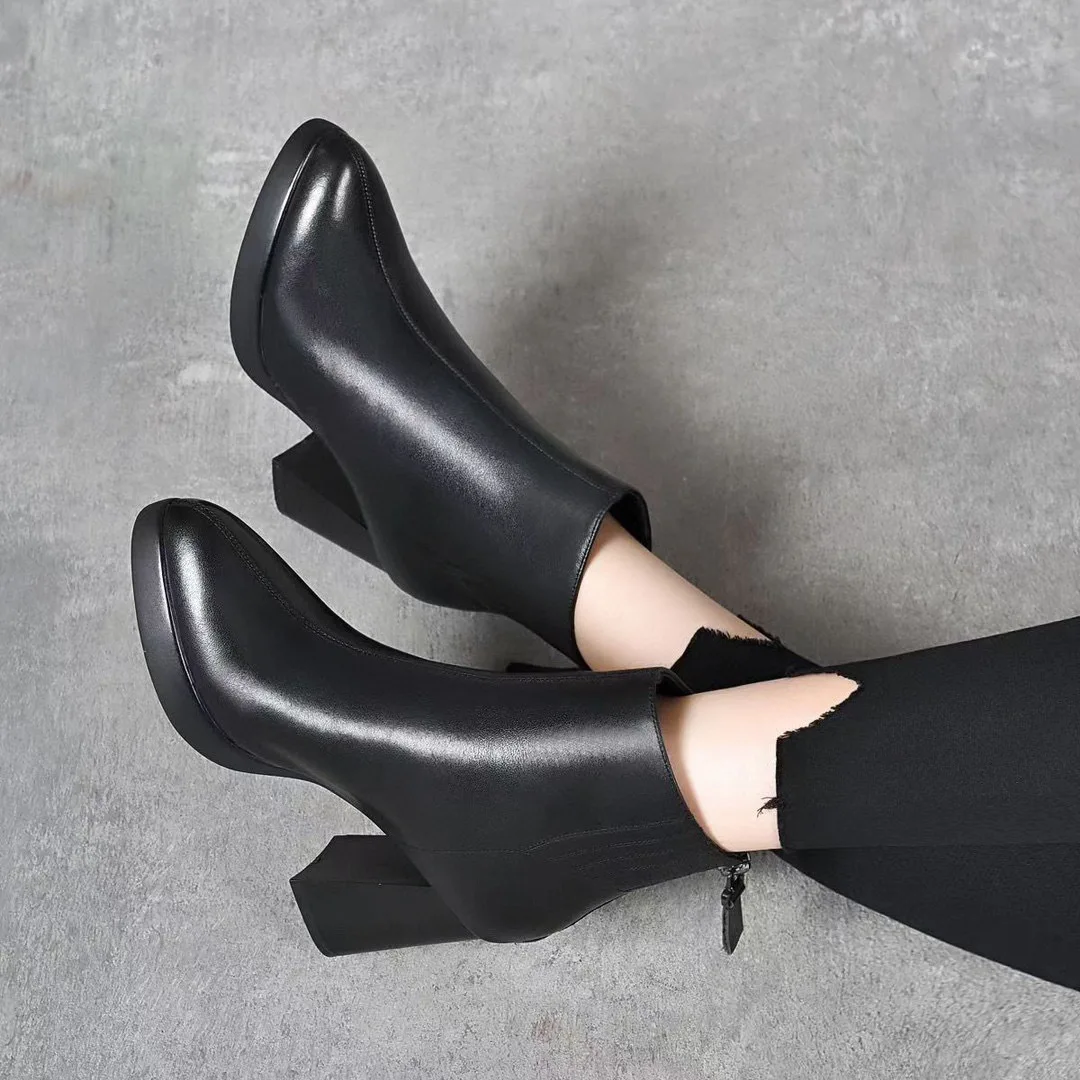 Custom Boots Manufacturer Women Genuine Leather Stiletto Ankle