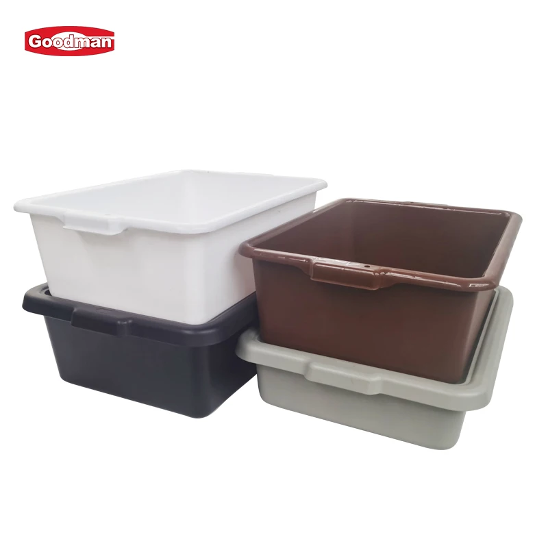 Hespama 4-Pack Mint Green Commercial Bus Tubs - 13L Wash Basins For Kitchen & Restaurant Use