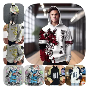 2024 Top Casual Men's Fashion Hoodie With custom design puff print embroidery logo custom oversized streetwear fashion hoodies