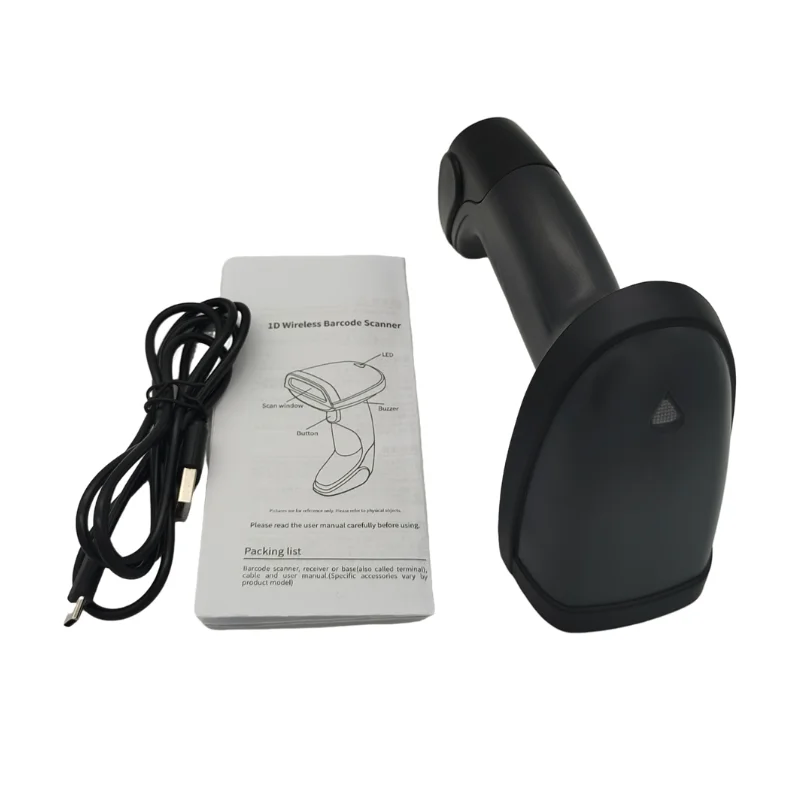 1D Wireless and Wired Barcode Scanner RED Light Handheld 1D Barcode ...