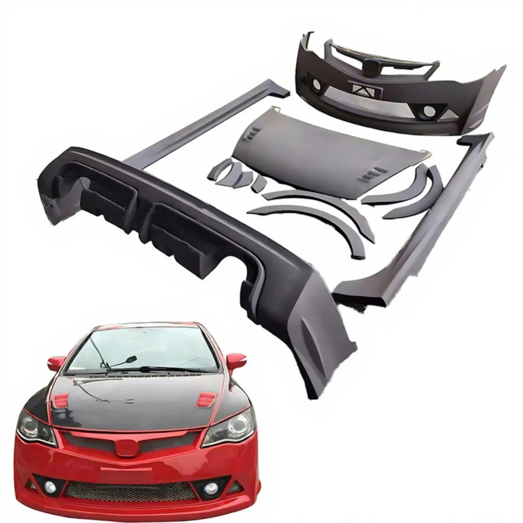 Surround Car Body Kit Suitable For Honda Civic 2006-2011 Upgrade To Mugen FD2 TR RR Model Front And