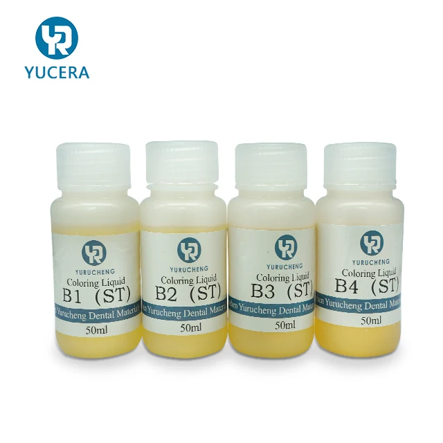Yucera Dental Coloring Liquid 16 Colors for Zirconia Full Contour Crown Dental Lab Materials Dentures Dyeing Liquid