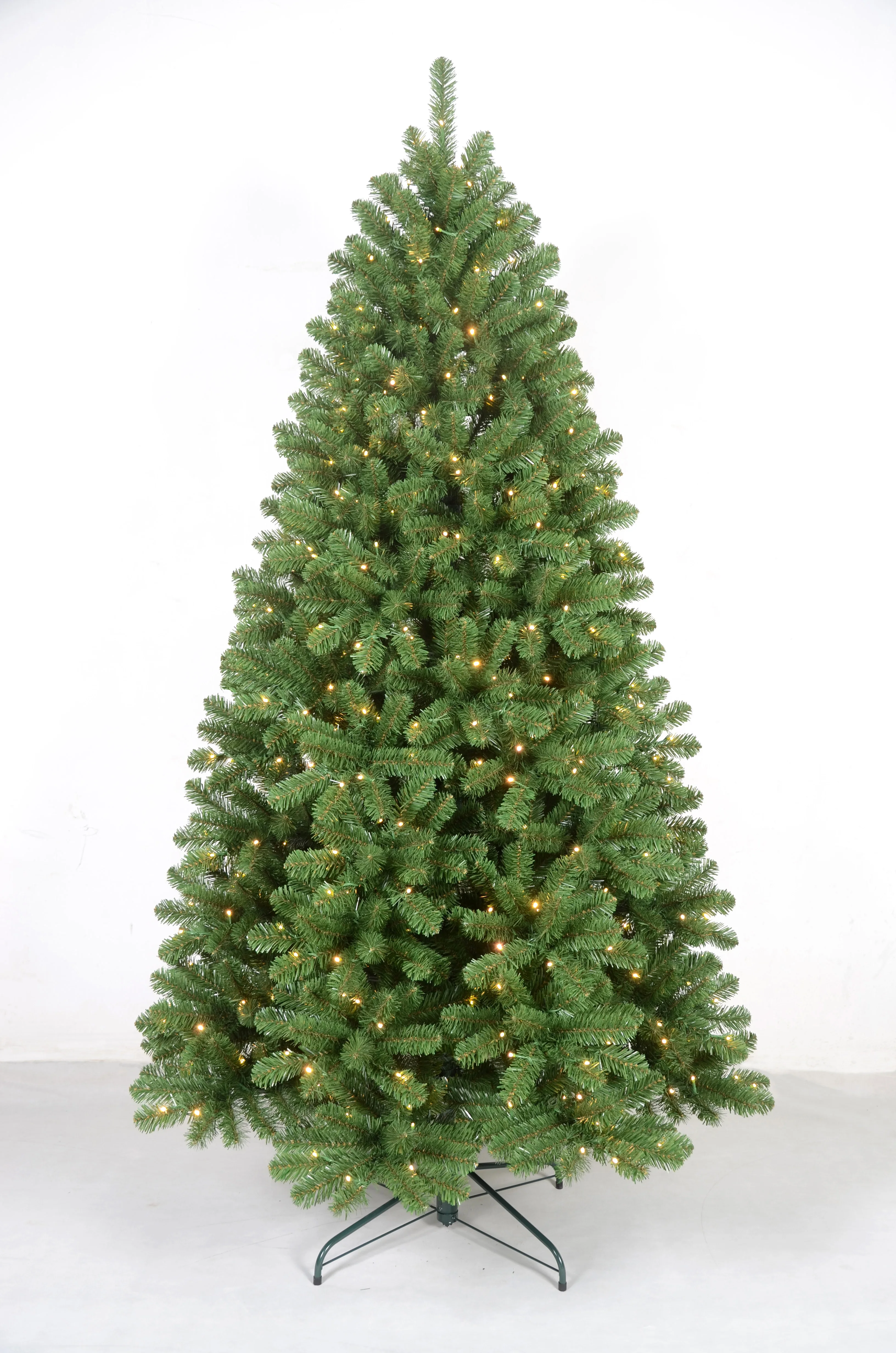 7ft Pre-lit Artificial Pe Christmas Tree With 1098 Branches Foldable ...