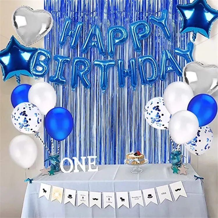 Blue birthday party supplies set-celebration set-happy birthday