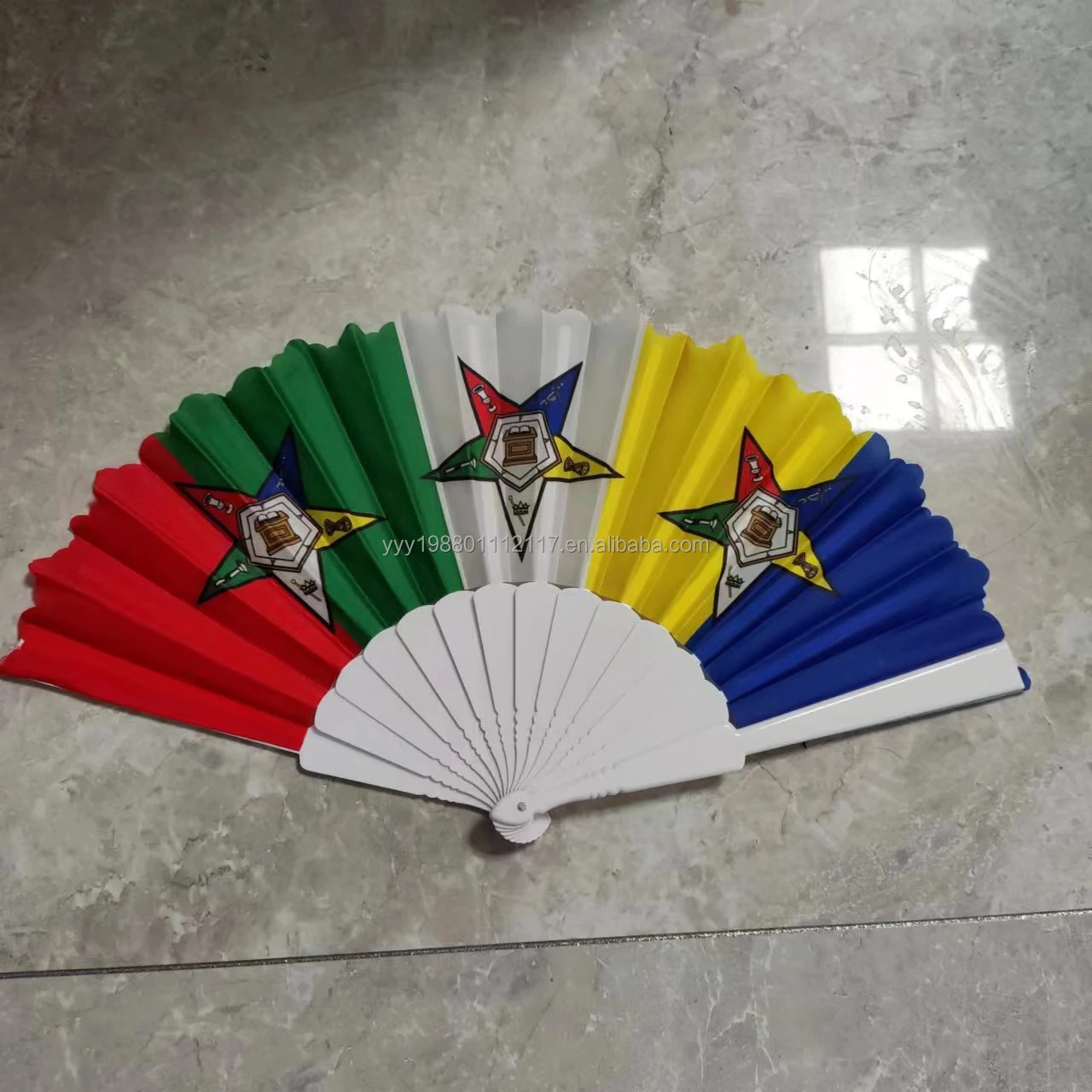 Custom Printed Promotional Cm Dst Sorority Folding Plastic Hand Fan Personalized Clothing Folk