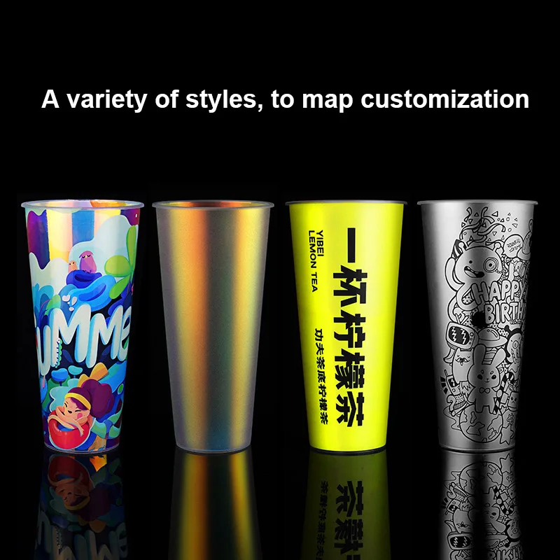 Cups Wholesale Fancy Reusable Hard Plastic for Personalization Water Coffee Juice Plastic Customized Plastic Cups with Lids Mox