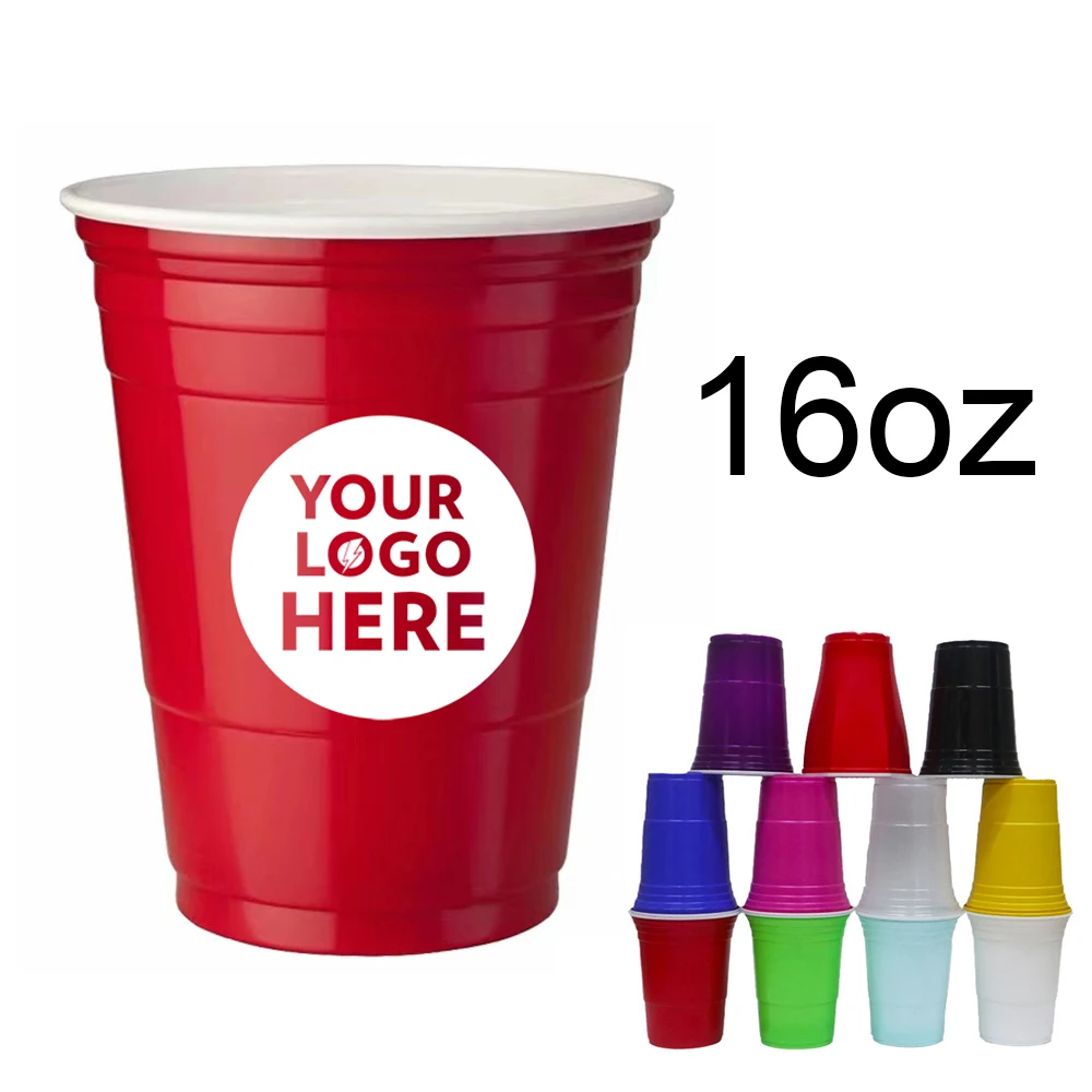 Wholesale Customized Branded Logo Reusable 16 Oz Plastic Disposable Pp Cups Custom Beerpong Set 3922