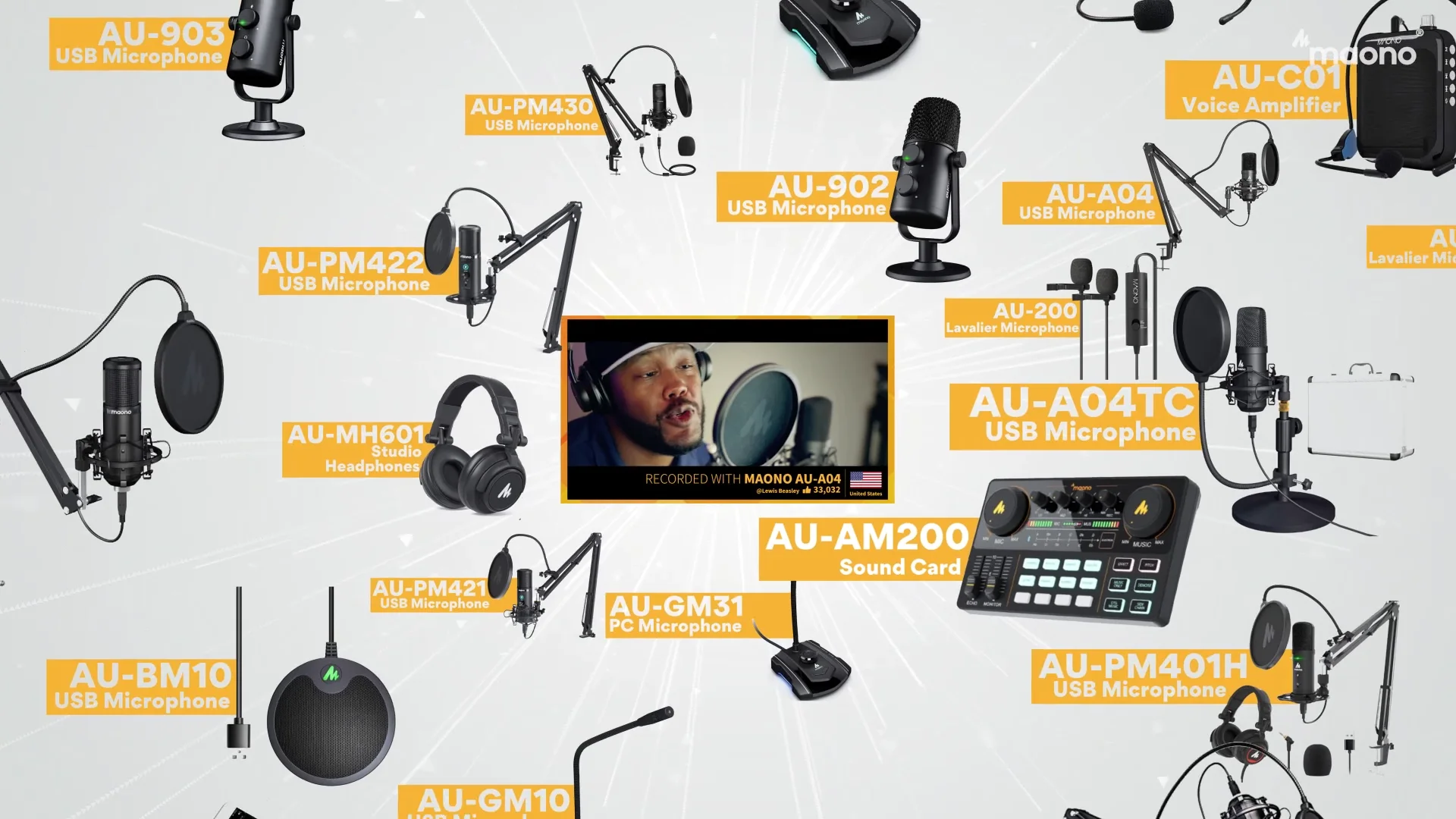 Maono New Model Dm20 Professional Ampligame Mic Live Streaming Condenser Desktop Rgb Gaming Usb