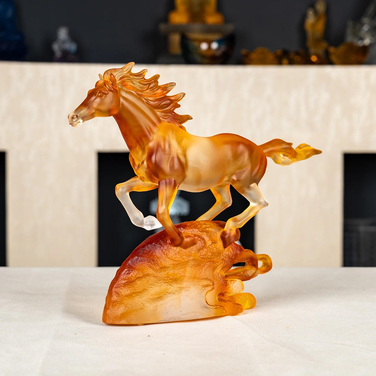 product new product glazed glass realistic artwork auspicious exquisite decoration horse model-6