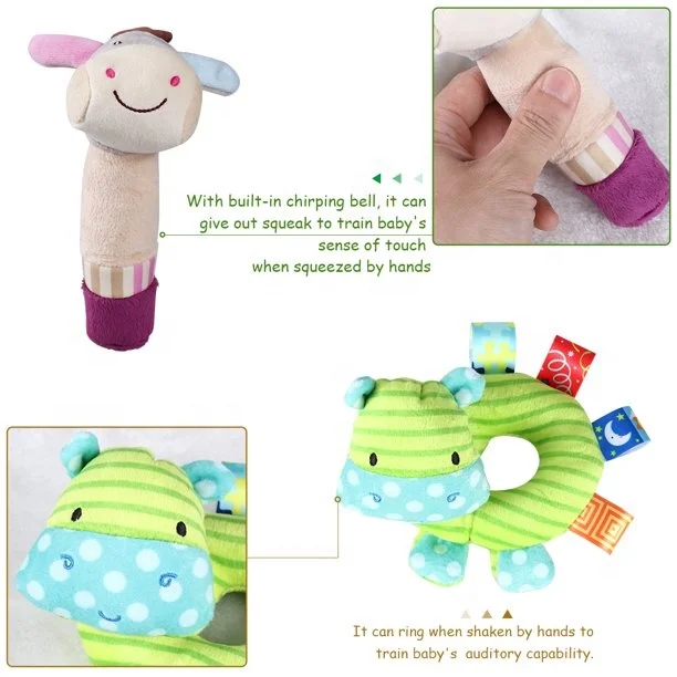 Музыкальная плюшевая игрушка-погремушка для детской коляски