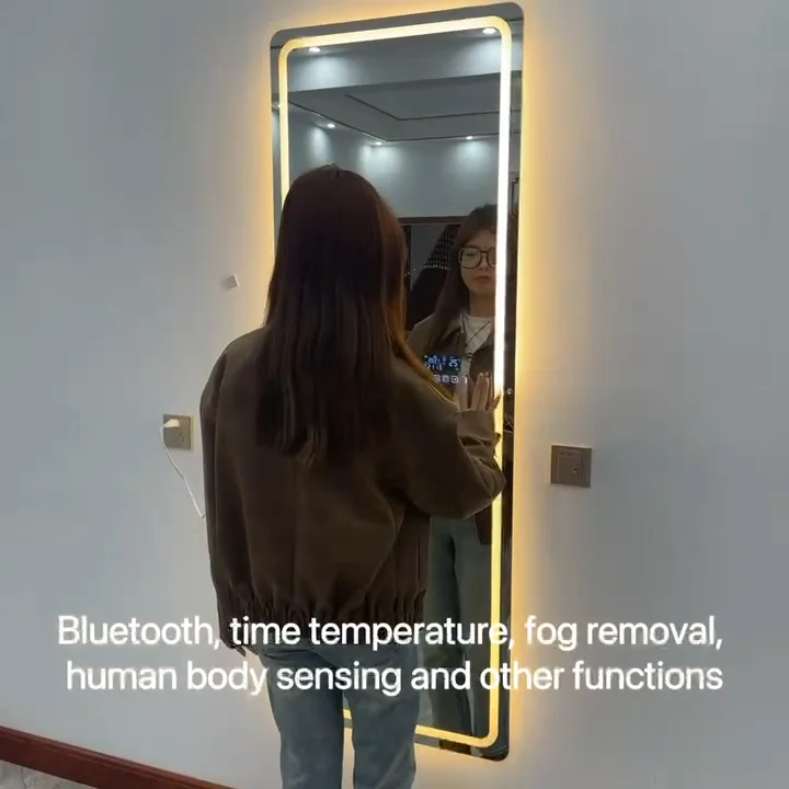 Large Led Full Length Backlit Dressing Mirror Floor Mirror Standing Wall Mirror With Lights For