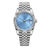 Silver case+Blue dial