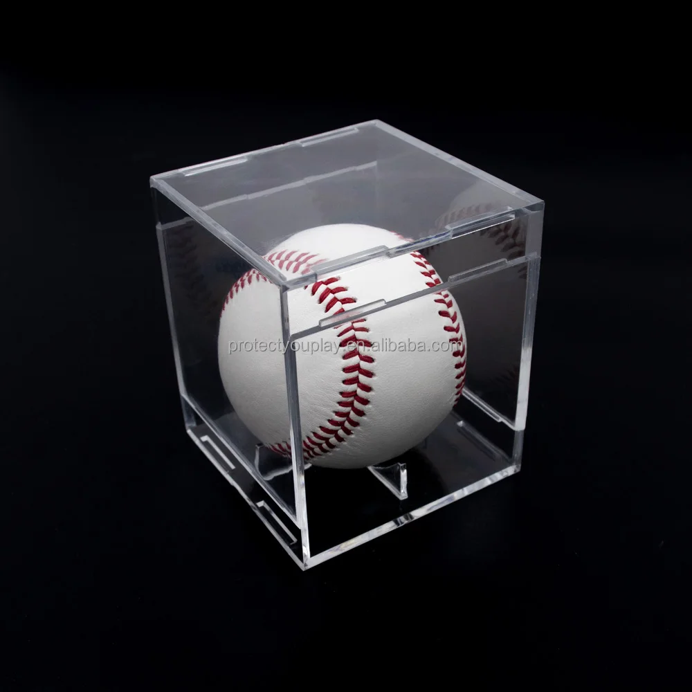 Wholesale Clear Acrylic Baseball Holder Cube Display Case Box Baseball ...