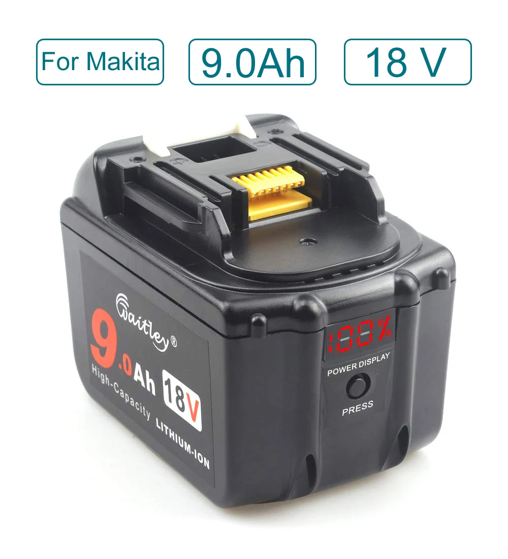 bestrating gesprek zwanger Waitley 18v 9.0ah Battery For Makita Power Tool Bl1830 Bl1840 Bl1850 Bl1860  1890 18 V 18volt 9000mah Lithium-ion Replacement 9a - Buy Replaced Battery  For Kit Makita,Replaced Battery For Makita Lxt 15