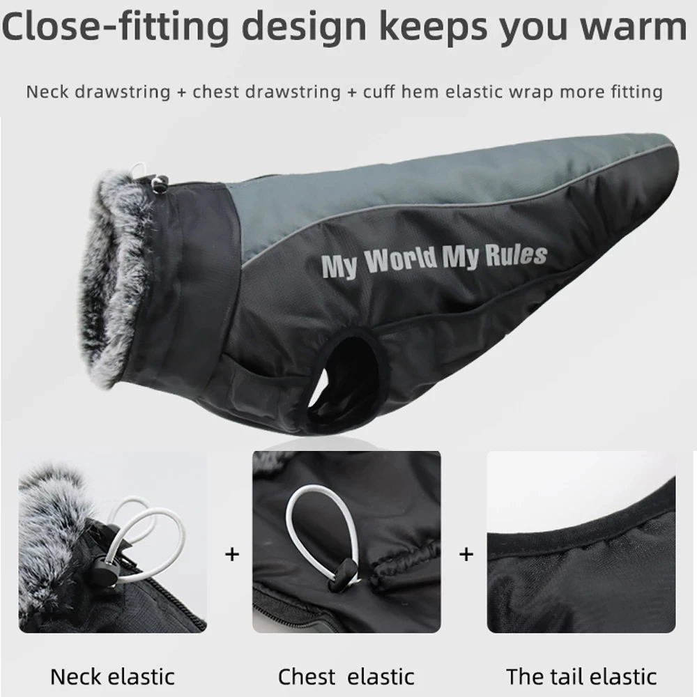 Pet Waterproof Reflective Big Dog Coat With Removable Harness Dog