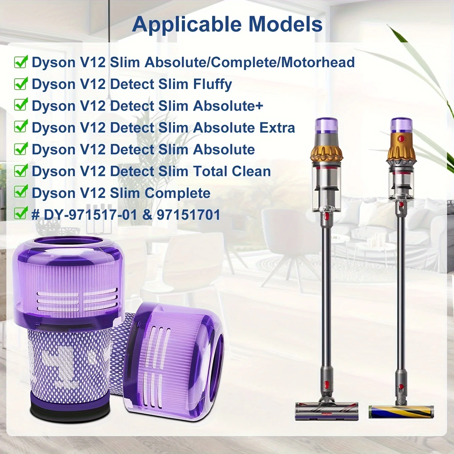 V12 Detect Slim Cordless Vacuum Cleaner Filter Manual Power Source 