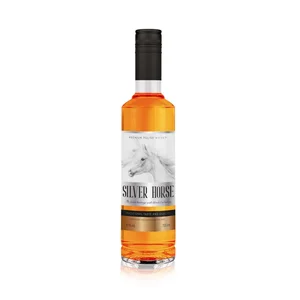 Wholesale Silver Horse Whiskey 700ml custom logo glass bottle alcoholic beverage whiskey spirit