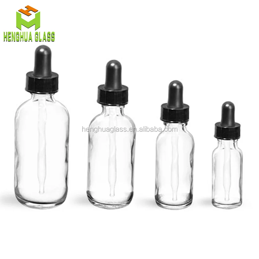 1/2 oz 1oz 2oz 4oz 8oz 16oz 32oz 15ml 30ml 60ml 120ml 240ml 500ml 1000ml clear Round Glass boston Bottle with