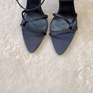 Women's Silk High Heels Fashionable Genuine Leather Sandals Women Heel Shoes Designer Shoes Women Famous Brands