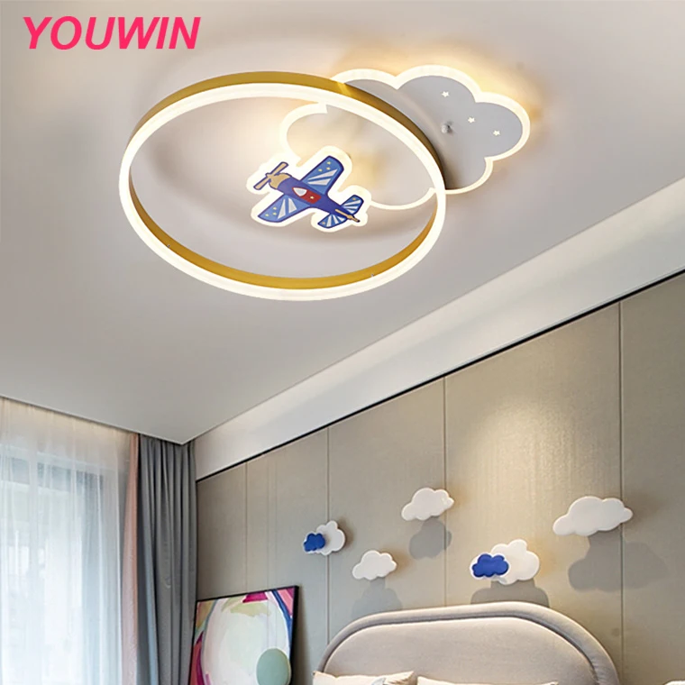 Airplane cloud ceiling lamp eye protection modern minimalist creative cartoon boy bedroom room light