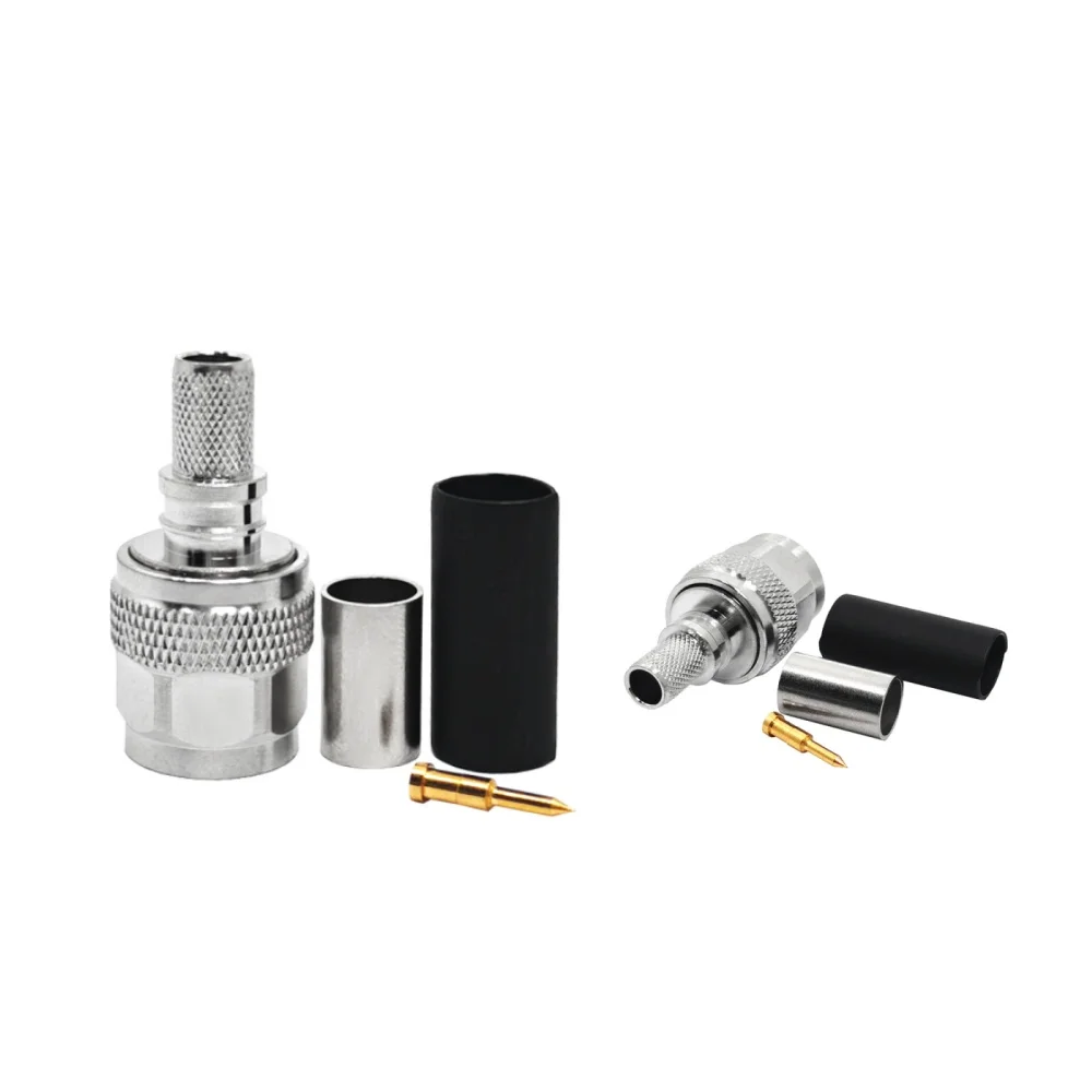RF Coaxial Connectors TNC Male Plug Crimp (EZ) Solderless for LMR240 RG8X Coax Cable