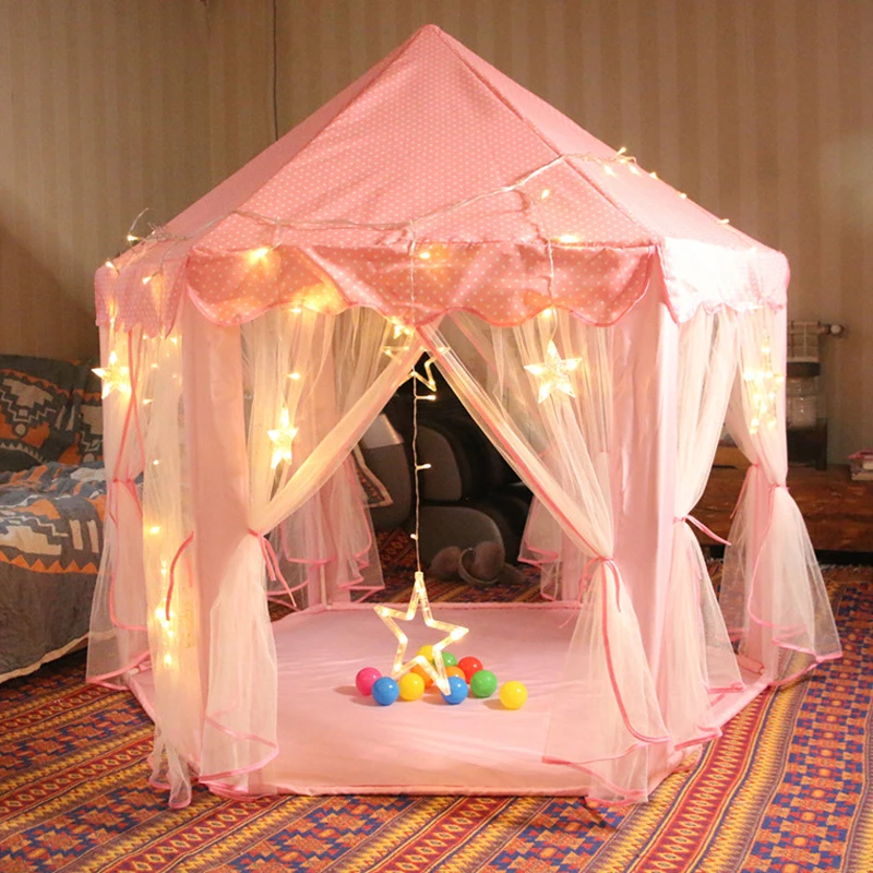 little girls play tent