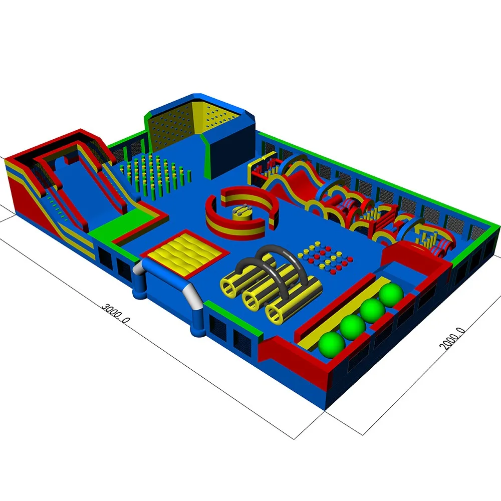 Juego Inflable Parque Tematico Inflable Con Cursos De Obstaculos En El Interior Parque Tematico Para La Venta