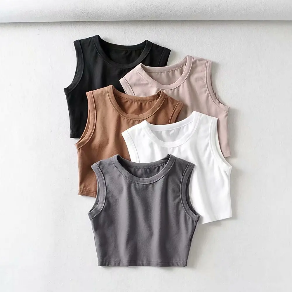 Cross Wrap Shirts Tank Crop Tops 