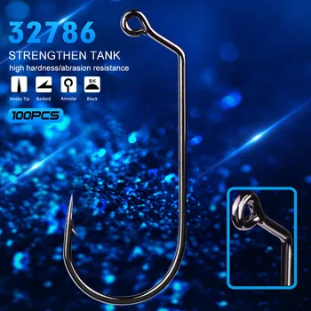 Cheery PRO BEROS Carbon Steel Jig Barbed Hooks 100pcs/Pack Single Lead Fish Hooks for Bass for Bottom Rivers Carp Octopus – Metal Jig – view 4