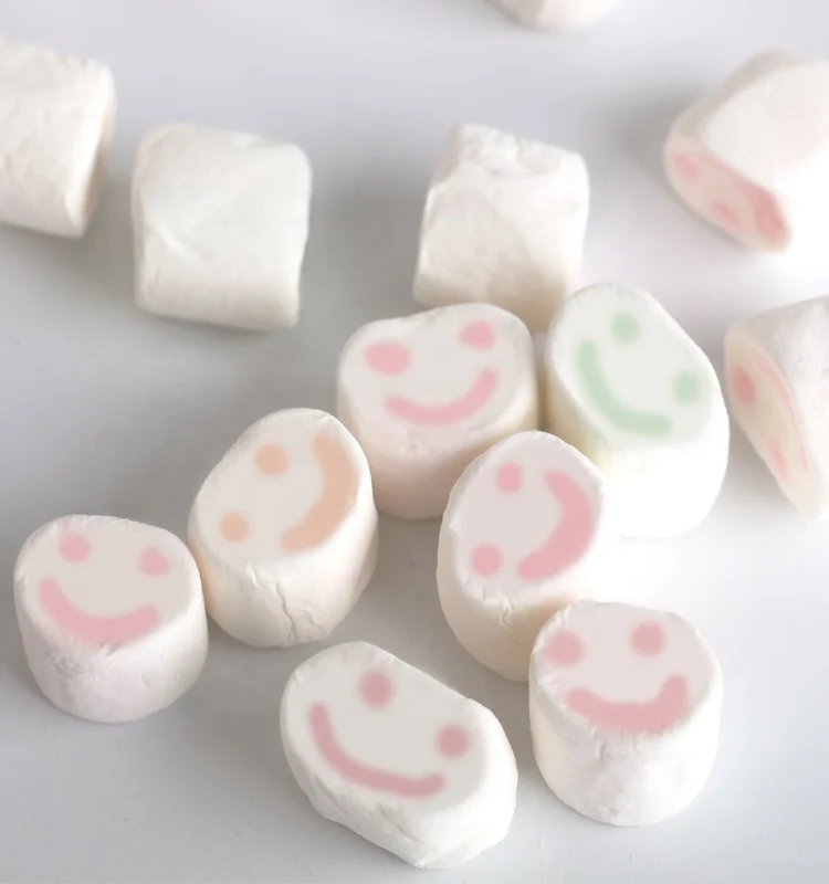 Free Sample Marshmallow Smile Face Wholesale Mini Halal Vanilla Marshmallow Halal Candy
