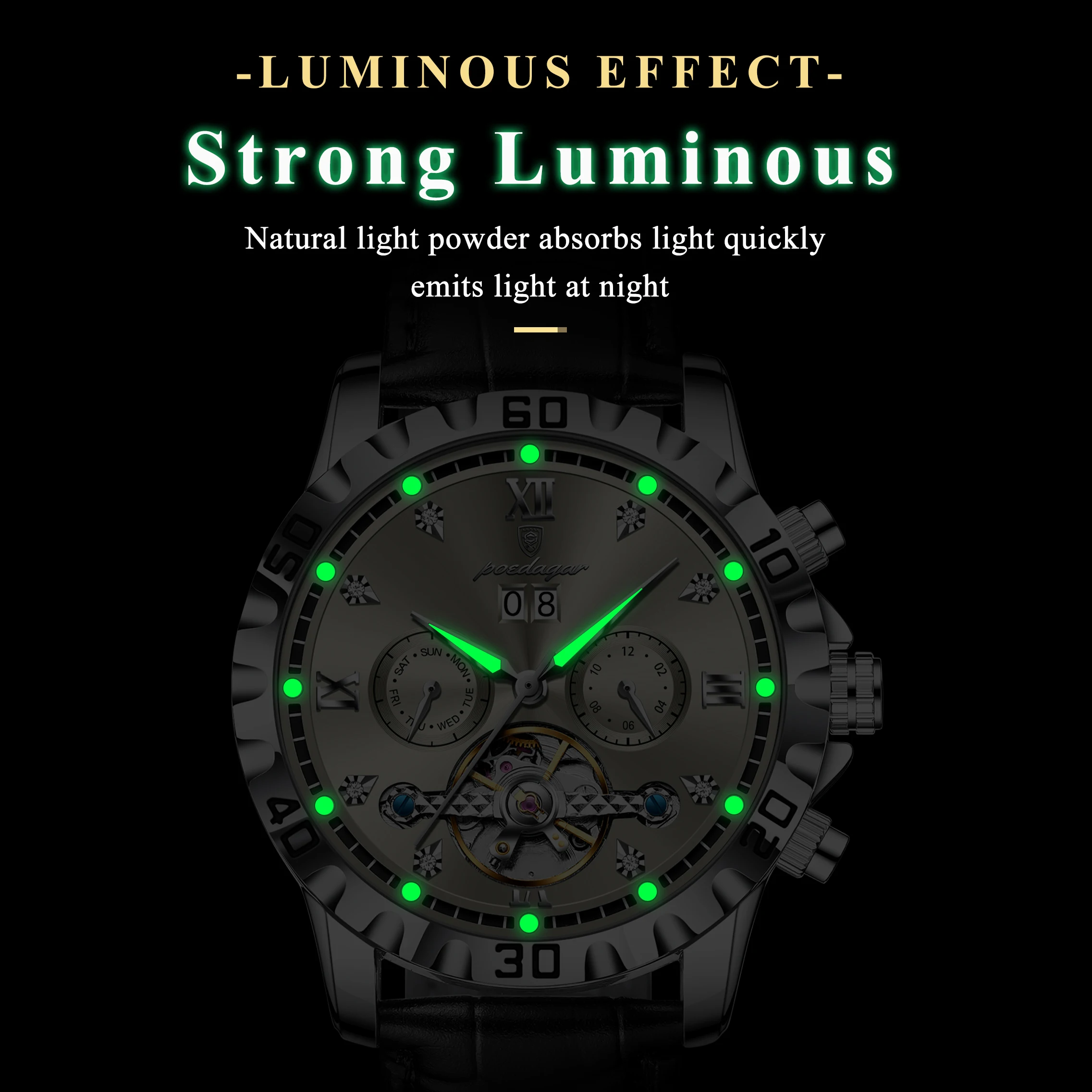 Poedagar 1418 Luxury Automatic Tourbillon Watch
