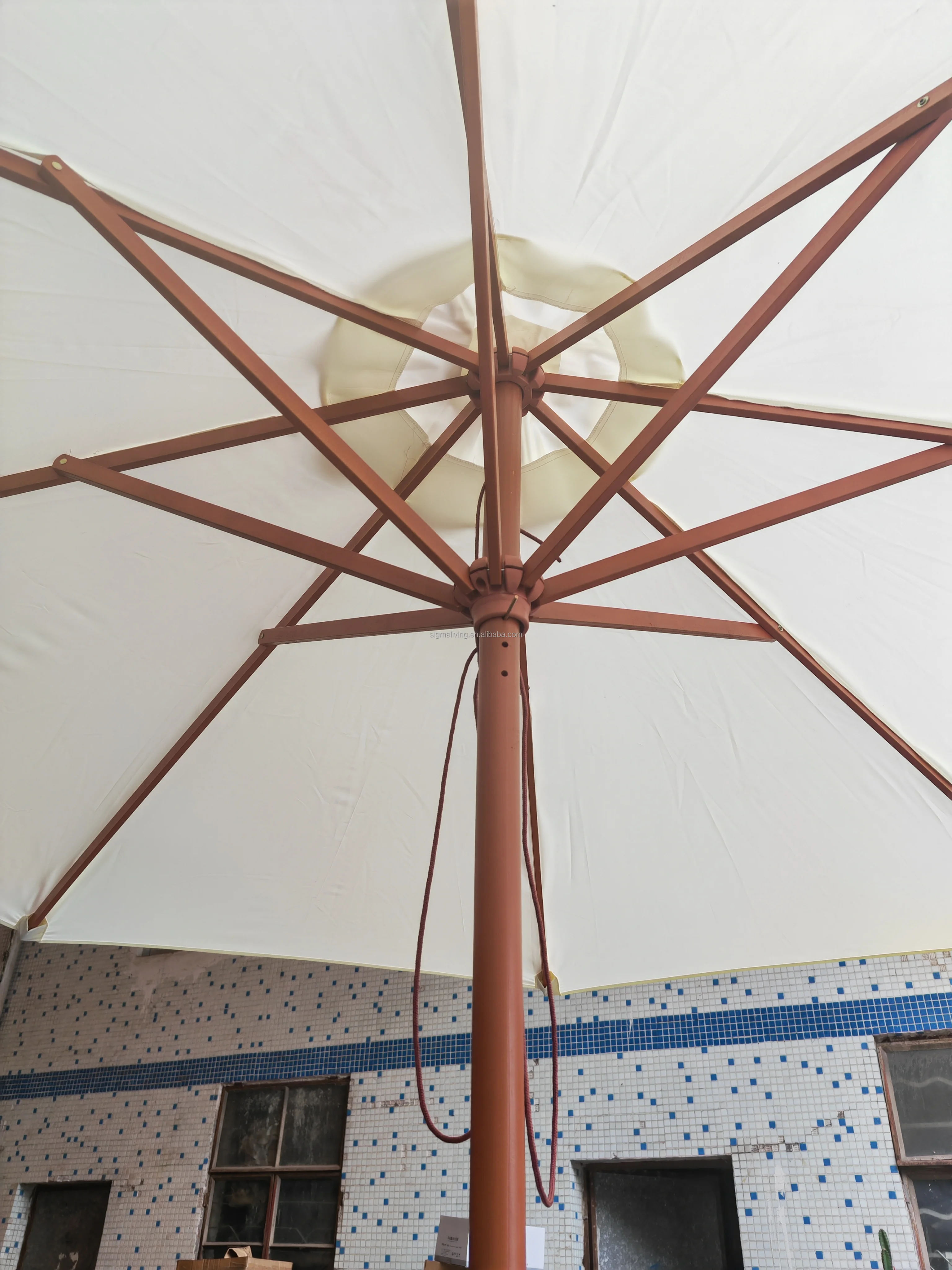 Aluminum alloy garden umbrella outdoor umbrella solid wood  luxury umbrella