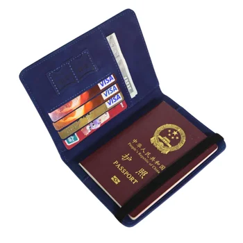 Saffiano Genuine Leather Travel Passport Holder Wallet