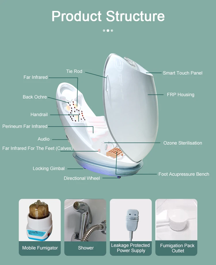 Btws Foot Steamer Steam Sauna Pod Steam Sauna Pu Leather Infrared Detox